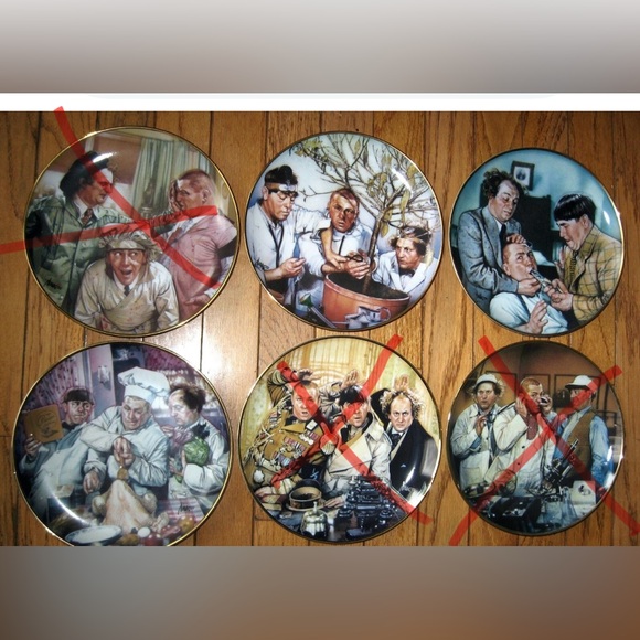 Three Stooges Trio Franklin Mint Limited Edition Decorative Plates X Certificate - Picture 15 of 15